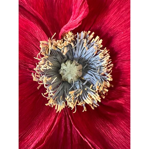 Handmade Crepe paper Icelandic Poppies- Blood Red - Picture 3 of 4
